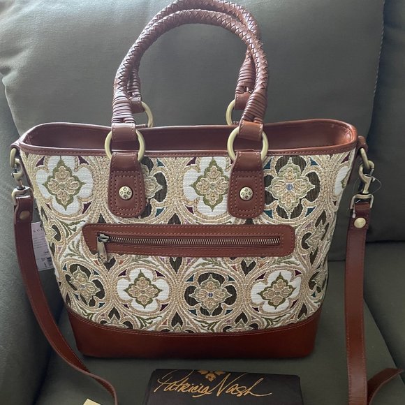 PATRICIA NASH Lesina LEATHER and Tapestry Tote - Picture 6 of 16